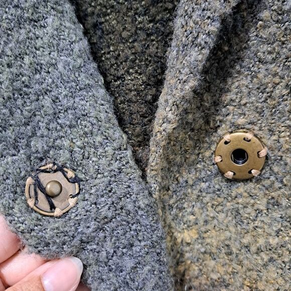 Curio Ombre Wool Blend Grannycore Cozy Cardigan Large Gray Multi-color - Picture 8 of 16